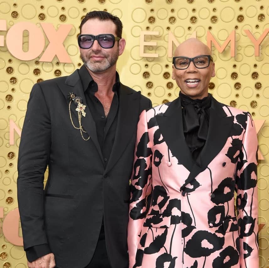 Image of Rupaul with the long-term partner, Georges LeBar
